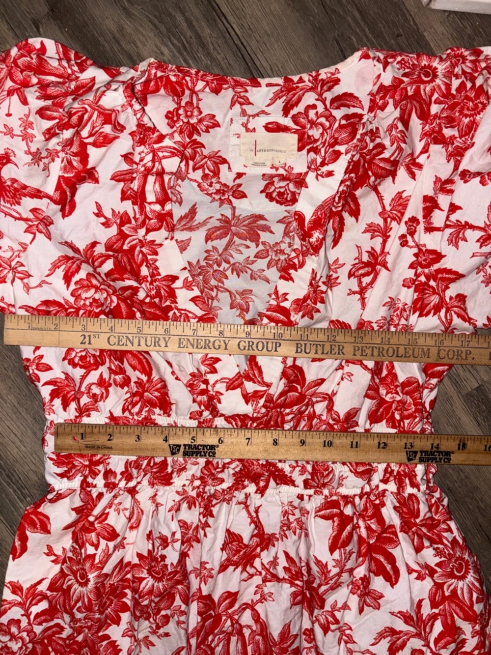 Anthropologie Somerset Maxi in Coral Toile Floral Tiered Cotton Dress Lg - Picture 6 of 6